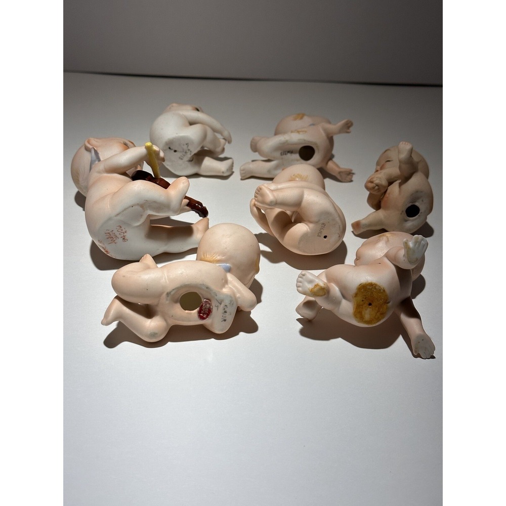 Lot Of 7 VINTAGE Ardalt Japan Bisque Kewpie Dolls